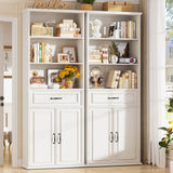 80'' Tall Farmhouse Bookcase with Storage Cabinet & Drawer, 2 Packs