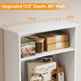80'' Tall Farmhouse Bookcase with Storage Cabinet & Drawer, 2 Packs