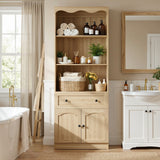 80'' Tall Bookcase with Drawer, Cabinet, and 3-Tier Open Shelves