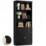 80'' Tall Bookcase with Drawer, Cabinet, and 3-Tier Open Shelves