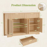 55'' Fluted Sideboard Cabinet with Drawers & Shelves, Modern Buffet Cabinet for Kitchen, Coffee Bar & Entryway Storage
