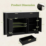 55'' Fluted Sideboard Cabinet with Drawers & Shelves, Modern Buffet Cabinet for Kitchen, Coffee Bar & Entryway Storage