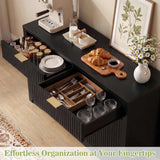 55'' Fluted Sideboard Cabinet with Drawers & Shelves, Modern Buffet Cabinet for Kitchen, Coffee Bar & Entryway Storage