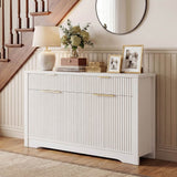 55'' Fluted Sideboard Cabinet with Drawers & Shelves, Modern Buffet Cabinet for Kitchen, Coffee Bar & Entryway Storage