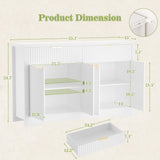 55'' Fluted Sideboard Cabinet with Drawers & Shelves, Modern Buffet Cabinet for Kitchen, Coffee Bar & Entryway Storage