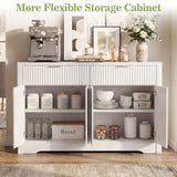 55'' Fluted Sideboard Cabinet with Drawers & Shelves, Modern Buffet Cabinet for Kitchen, Coffee Bar & Entryway Storage