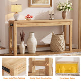 Narrow Console Table with Charging Station, Slim Sofa Table with Outlets & USB Ports, Entryway Table for Living Room & Hallway