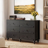6-Drawer Wooden Dresser for Bedroom, Living Room, Entryway