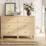 6-Drawer Wooden Dresser for Bedroom, Living Room, Entryway