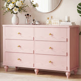 6-Drawer Wooden Dresser for Bedroom, Living Room, Entryway