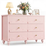 6-Drawer Wooden Dresser for Bedroom, Living Room, Entryway