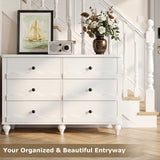 6-Drawer Wooden Dresser for Bedroom, Living Room, Entryway