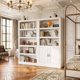 Double Wide Bookshelf, 71 Inch Tall Book Case with Storage Cabinet, 5 Tier Bookshelves and Bookcases