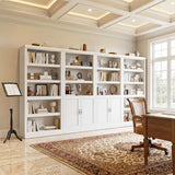 Double Wide Bookshelf, 71 Inch Tall Book Case with Storage Cabinet, 5 Tier Bookshelves and Bookcases