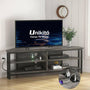 Unikito 55'' Corner TV Stand with Power Outlet, Corner Entertainment Center TV Console Table with 4 Open Storage Shelves, Metal Frame for Living Room, Bedroom, Industrial 60'' Corner TV Stand