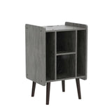 Unikito Record Player Stand, Vinyl Turntable Stand with Power Outlet and USB Charging Port, Record Display Table with Storage, Audio Rack, Turntable Nightstand for Bedroom, Living Room