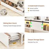 L-shaped Twin Daybed with Storage Headboard, 2 Darwers, Charging Station and LED Light