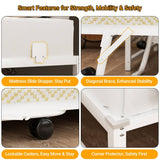 Twin Corner Daybed Frame with Trundle and Storage Headboard, Built-in Outlets and LED Light