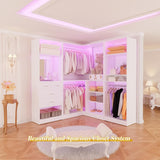 Closet System with Drawers, Hanging Rods and Corner, 86'', 3 Packs