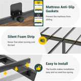Unikito Queen Size Bed Frame with LED Light and Upholstered Storage Headboard, Metal Platform Full Bed Frame with Charging Station, No Box Spring Needed, Easy Assembly, Noise-Free