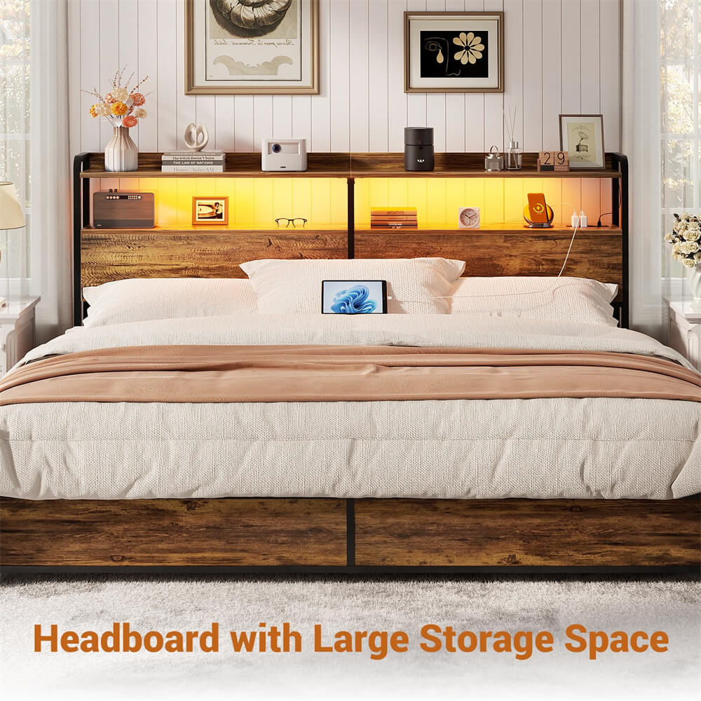 King size headboard with usb ports discount