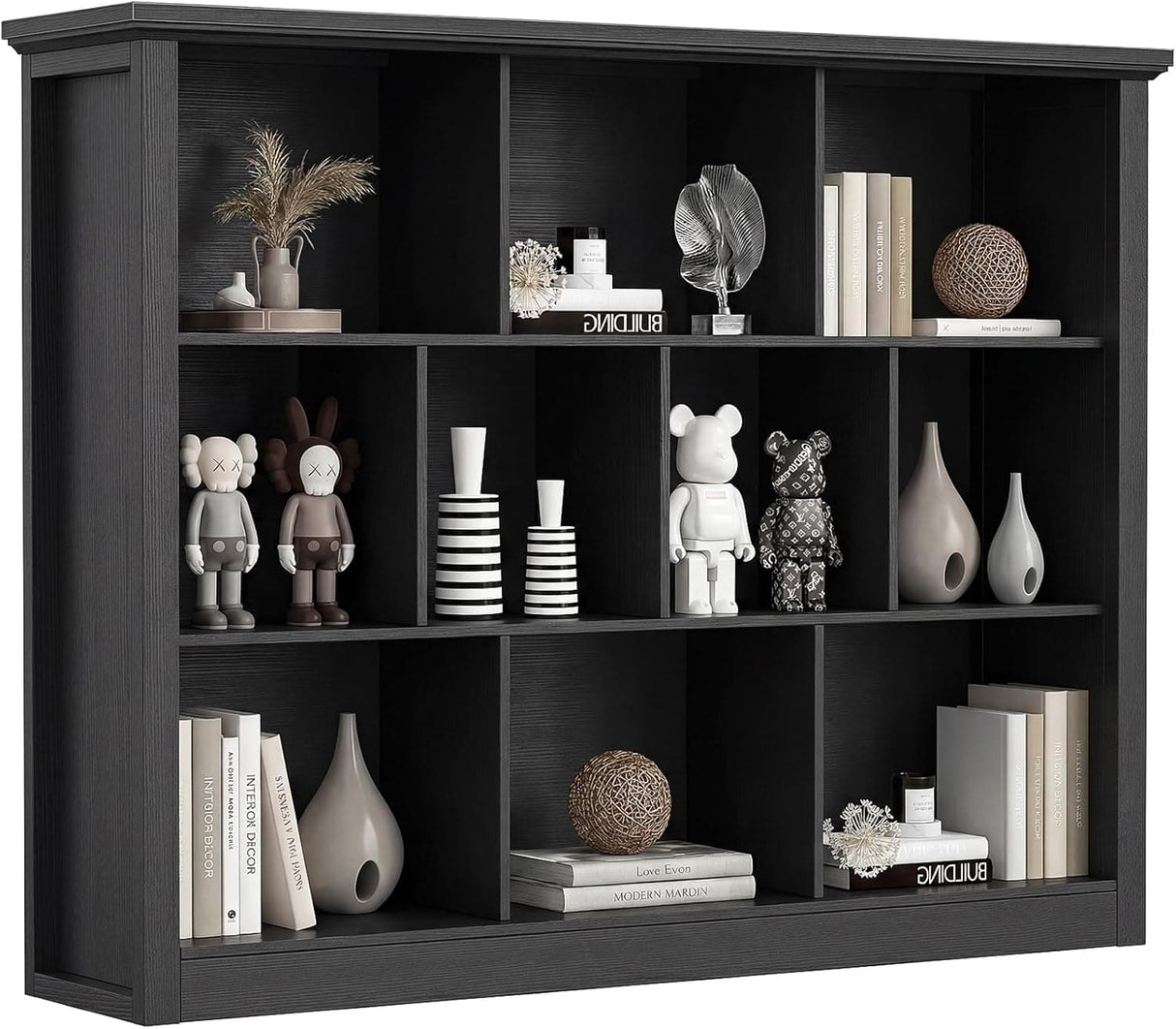 10-Cube Storage Bookcase, Modern Cube Storage Shelf Organizer, Wooden Bookshelf for Living Room, Bedroom, TV Stand & Entryway