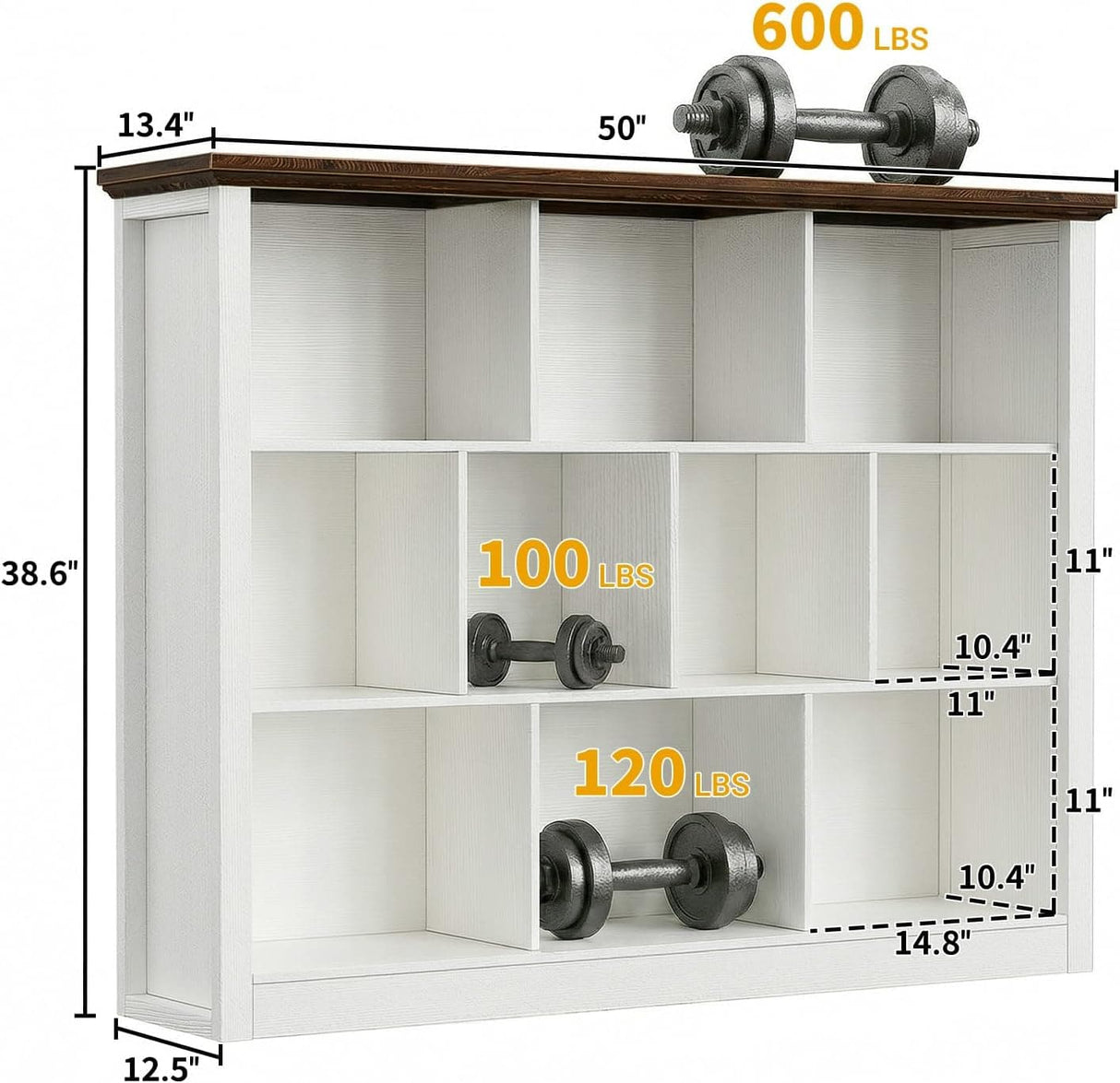 10-Cube Storage Bookcase, Modern Cube Storage Shelf Organizer, Wooden Bookshelf for Living Room, Bedroom, TV Stand & Entryway