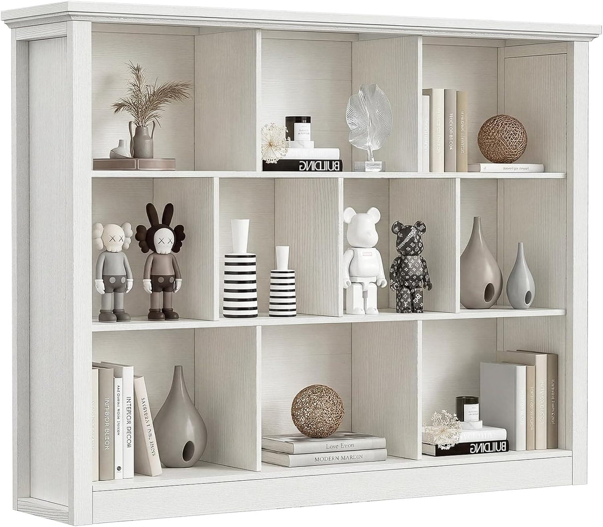 10-Cube Storage Bookcase, Modern Cube Storage Shelf Organizer, Wooden Bookshelf for Living Room, Bedroom, TV Stand & Entryway