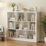 10-Cube Storage Bookcase, Modern Cube Storage Shelf Organizer, Wooden Bookshelf for Living Room, Bedroom, TV Stand & Entryway