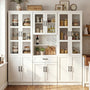 79.7" Tall Pantry Storage Cabinet with Glass Door, Adjustable Shelves, and Drawers, 3 Packs