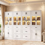 80" Tall Large Bookcase W/ 8 Storage Drawers & Doors