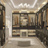 Closet System, 50" Closet Organizer with 4 Drawers & 2 Hanging Rods