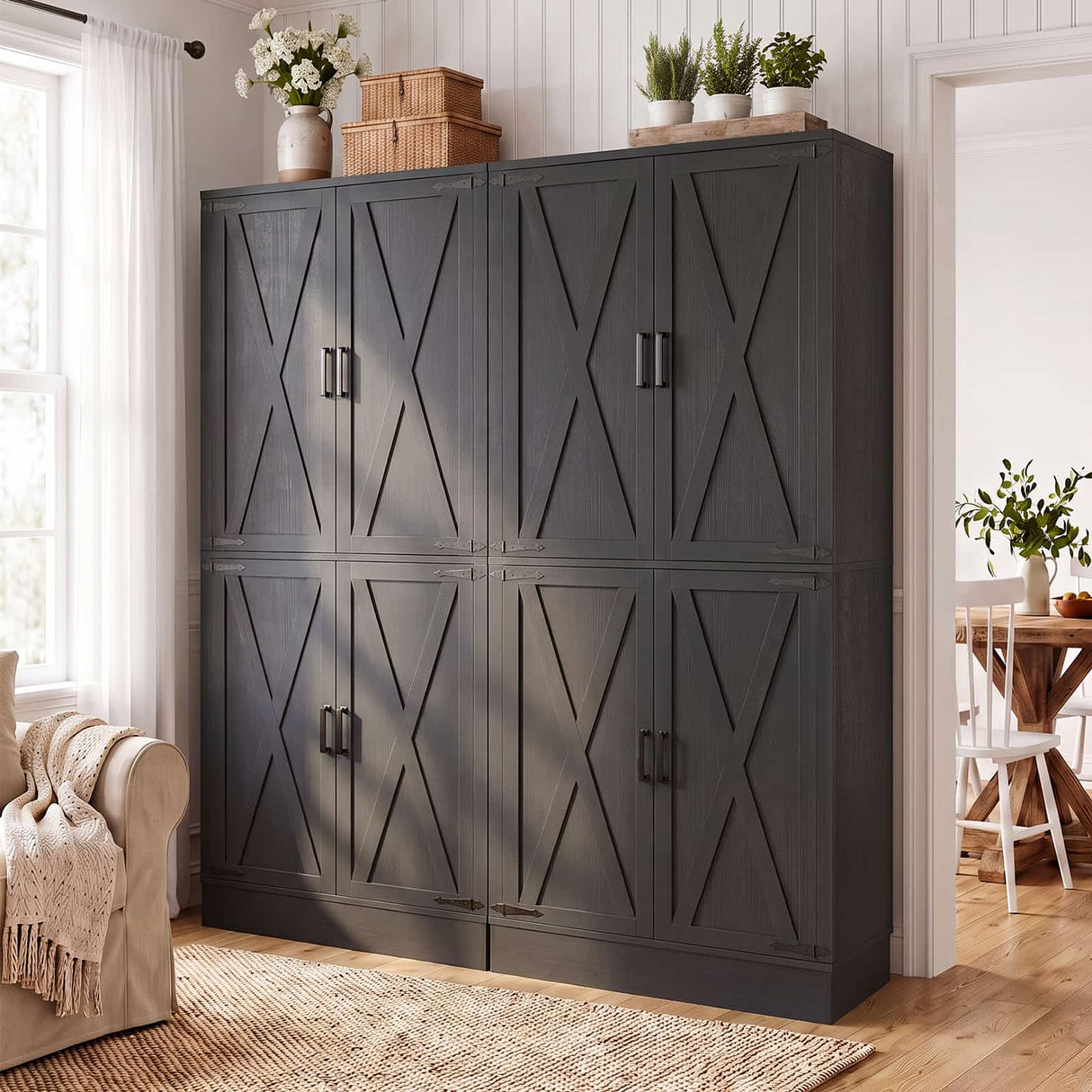 71" Tall Kitchen Pantry Storage Cabinet with Built-in Drawer