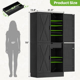 71" Tall Kitchen Pantry Storage Cabinet with Built-in Drawer