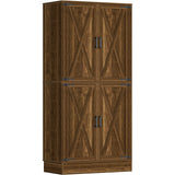 71" Tall Kitchen Pantry Storage Cabinet with Built-in Drawer