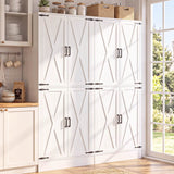 71" Tall Kitchen Pantry Storage Cabinet with 2 Built-in Drawers | 63" Wide Wood Farmhouse Storage Cabinet