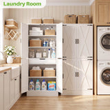 71" Tall Kitchen Pantry Storage Cabinet with Built-in Drawer