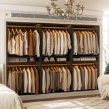 9FT Modular Closet System with 6 Hanging Rods, 2500LBs Heavy Duty Walk-in Organizer