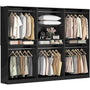 9FT Modular Closet System with 6 Hanging Rods, 2500LBs Heavy Duty Walk-in Organizer