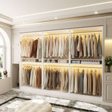 9FT Modular Closet System with 6 Hanging Rods, 2500LBs Heavy Duty Walk-in Organizer