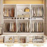 9FT Modular Closet System with 6 Hanging Rods, 2500LBs Heavy Duty Walk-in Organizer