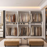 9FT Modular Closet System with 6 Hanging Rods, 2500LBs Heavy Duty Walk-in Organizer