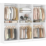 9FT Modular Closet System with 6 Hanging Rods, 2500LBs Heavy Duty Walk-in Organizer