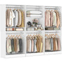 9FT Modular Closet System with 6 Hanging Rods, 2500LBs Heavy Duty Walk-in Organizer