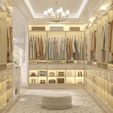 50" Closet System, Closet Organizer with 2 Wooden Drawers,  Closet Organizer with 2 Hanging Rods & 8 Cubby Storages
