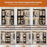 58'' W - 90'' W Walk In Closet System, Large Heavy Duty Closet Organizer System with 2 Drawers, 3 Hanging Rods,  and 13 Shelves, Reversible Design