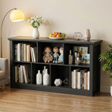 7-Cube Storage Bookcase, Modern Cube Storage Shelf Organizer, Wooden Bookshelf for Small Spaces, Living Room, Bedroom & Entryway