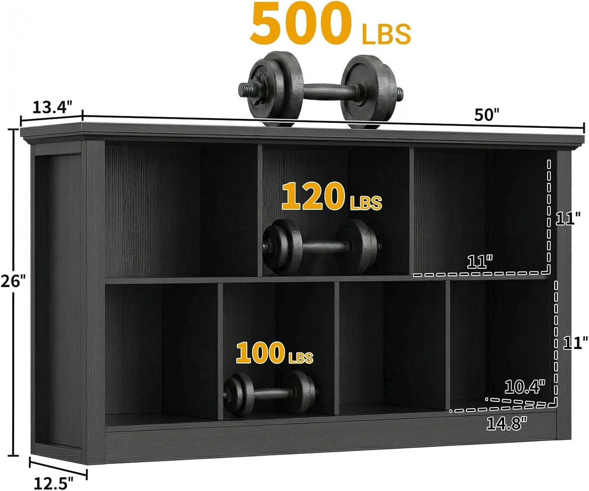 7-Cube Storage Bookcase, Modern Cube Storage Shelf Organizer, Wooden Bookshelf for Small Spaces, Living Room, Bedroom & Entryway
