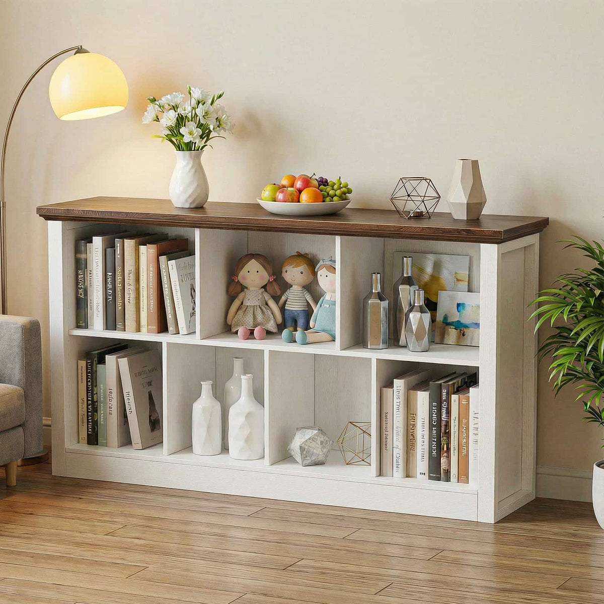 Cube Storage Organizer, Open Cube Bookshelf with Base