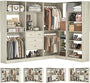 110'' Closet System with 4 Sets, Freestanding Heavy Duty Walk In Closet Organizer Tower with 4 Hanging Rods and 4 Drawers, Max Load 3000 LBS
